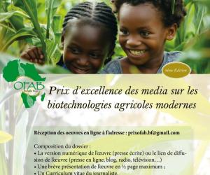 8ème édition OFAB Burkina Faso : Appel à candidature Prix d'excellence des media sur les biotechnologies agricoles modernes