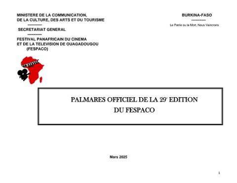 FESPACO 2025 : Voici le palmarès officiel